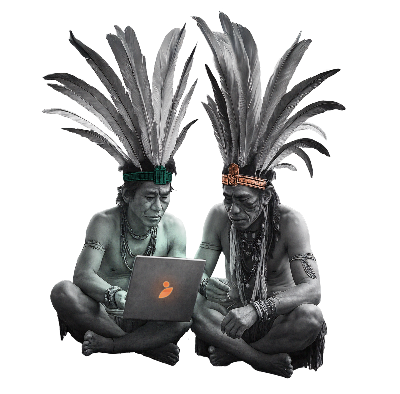 Zmatení indiáni s notebookem