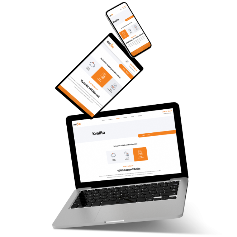 Notebook, tablet a telefon s webem PrintLine