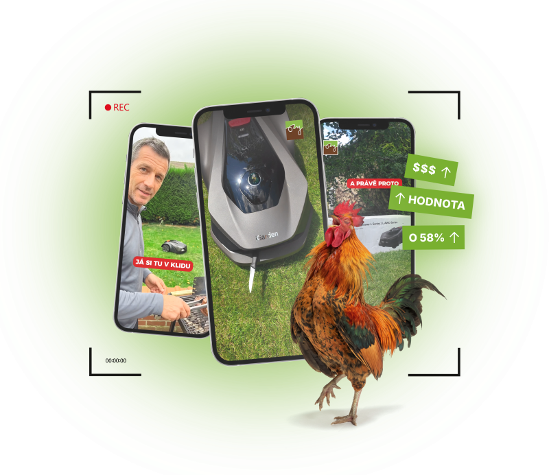 Kohout s mockupy edukativních a produktových videí