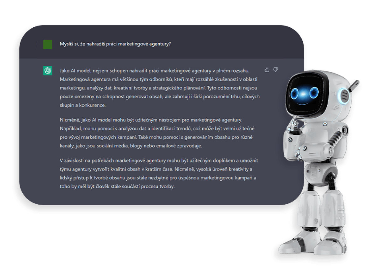Chatování s robotem - ChatGPT odpovídá, jestli nahradí agentury
