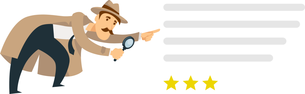 Detektiv zkoumající recenzi